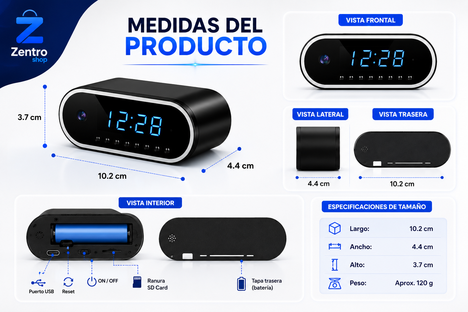 Guardian Clock Pro™ - Despertador Inteligente con Cámara Oculta